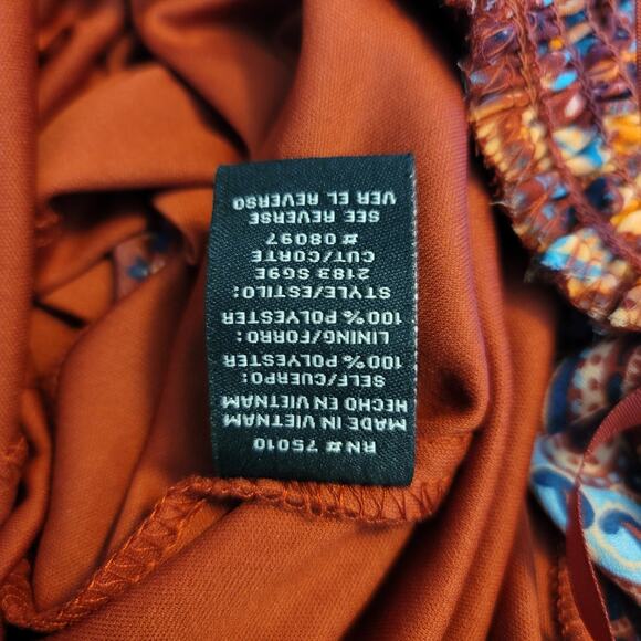 City Triangles Multi Color Open Sleeve Boheimian Vacation Cruise Work Dress L - Picture 5 of 5